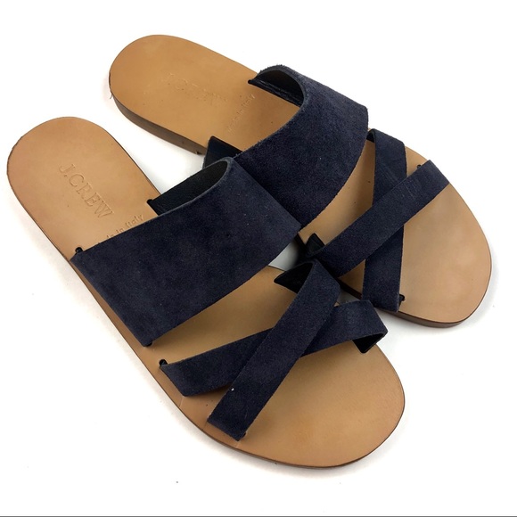 J. Crew Navy Suede Sandals 6 - Picture 1 of 4